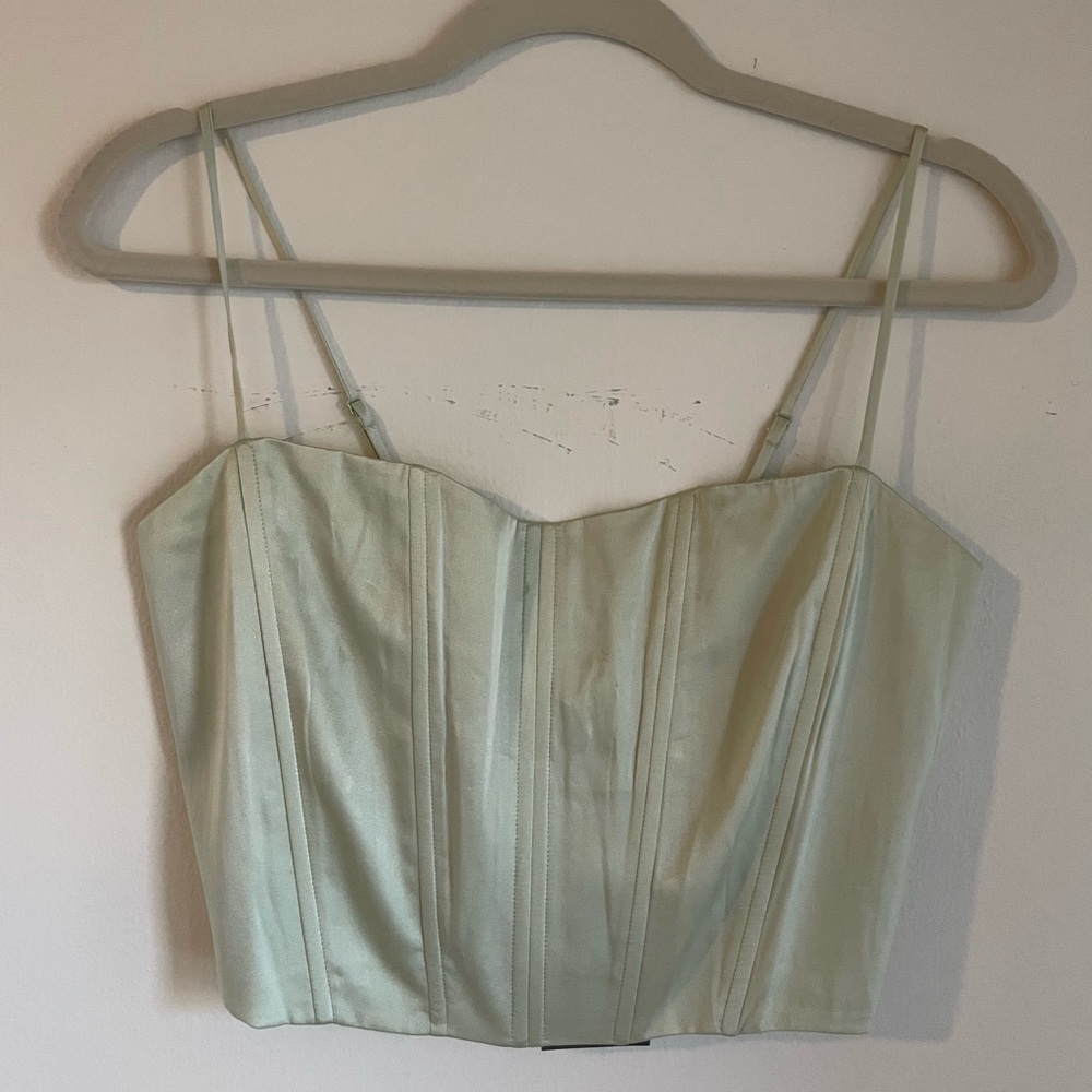Artless forever silk corset top and mini skirt set